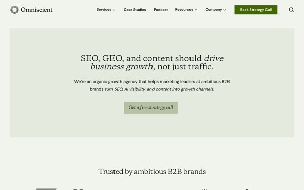 Homepage of Omniscient Digital