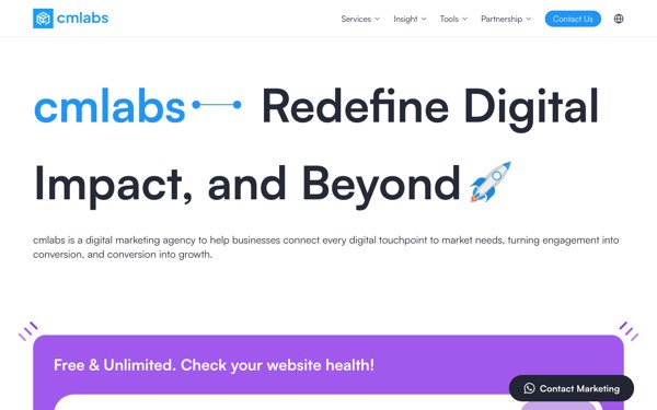 Homepage of cmlabs